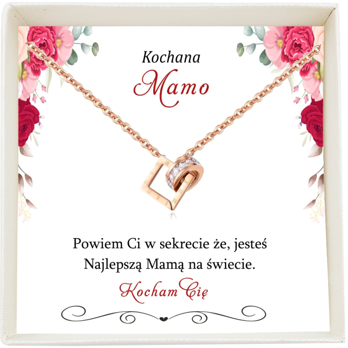 Naszyjnik Celebrytka dla Mamy Geometryczna z Cyrkoniami